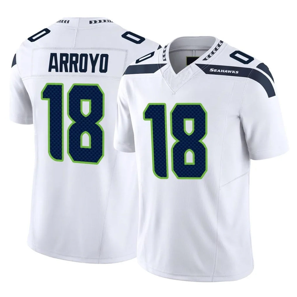 Punc S.Seahawks #18 Elijah Arroyo Player White Limited Vapor F.U.S.E. Home Game Stitched Jerseys