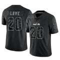 Punc S.Seahawks #20 Julian Love Player Black Limited Reflective Home Game Stitched Jerseys