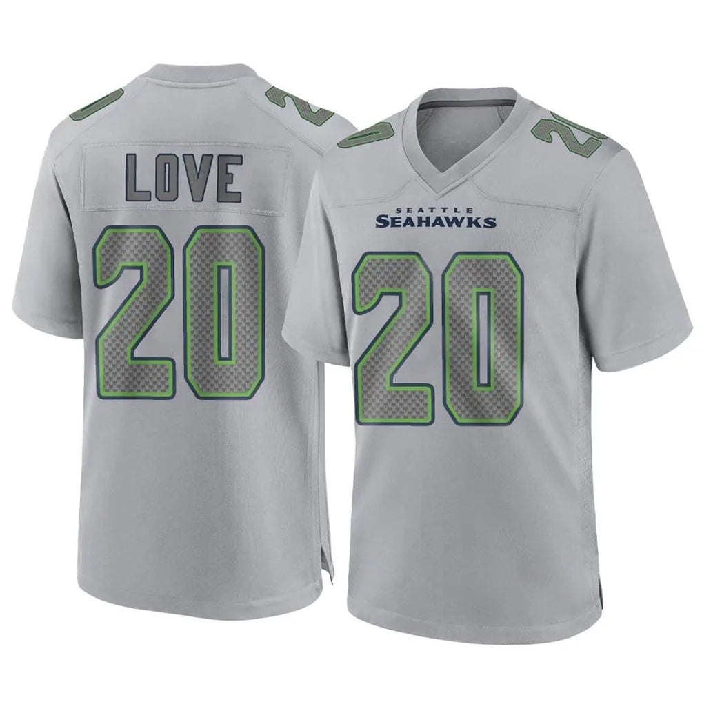 Punc S.Seahawks #20 Julian Love Player Gray Atmosphere Fashion Home Game Stitched Jerseys