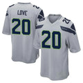 Punc S.Seahawks #20 Julian Love Player Gray Home Game Stitched Jerseys