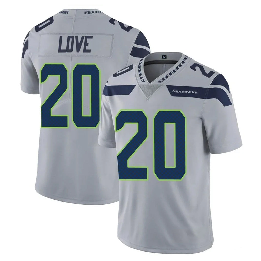 Punc S.Seahawks #20 Julian Love Player Gray Limited Vapor Untouchable Home Game Stitched Jerseys