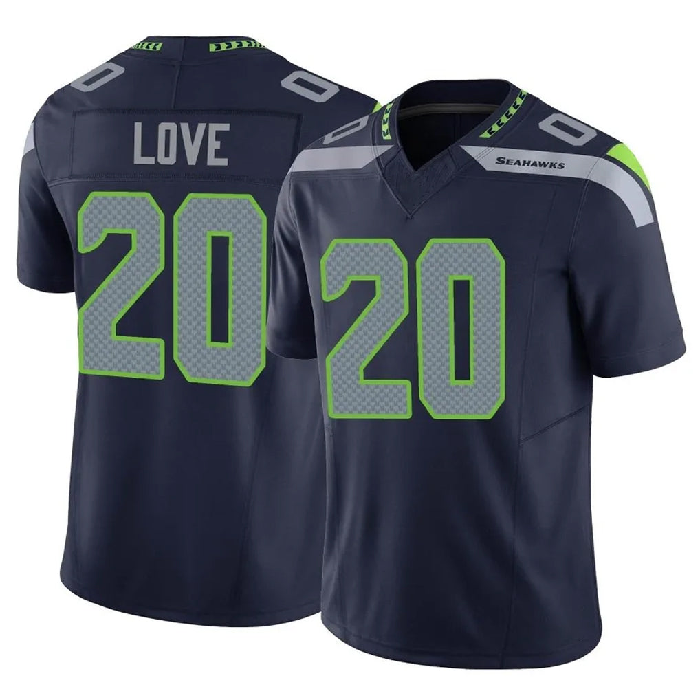 Punc S.Seahawks #20 Julian Love Player Navy Limited Vapor F.U.S.E. Home Game Stitched Jerseys