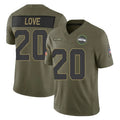 Punc S.Seahawks #20 Julian Love Player Olive 2025 Salute To Service Limited Home Game Stitched Jerseys