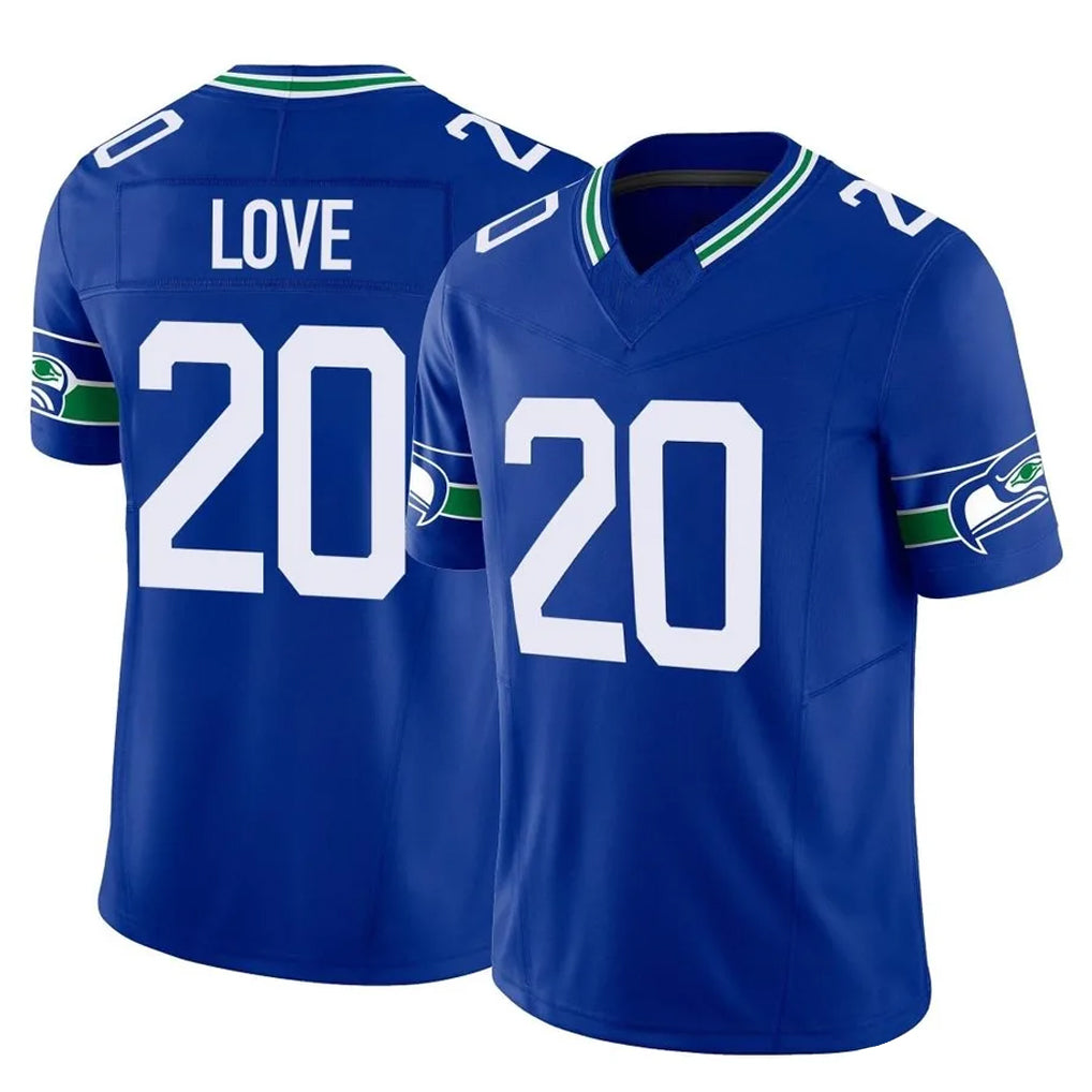 Punc S.Seahawks #20 Julian Love Player Royal Limited Throwback Vapor F.U.S.E. Home Game Stitched Jerseys
