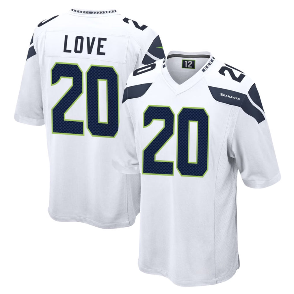 Punc S.Seahawks #20 Julian Love Player White Home Game Stitched Jerseys