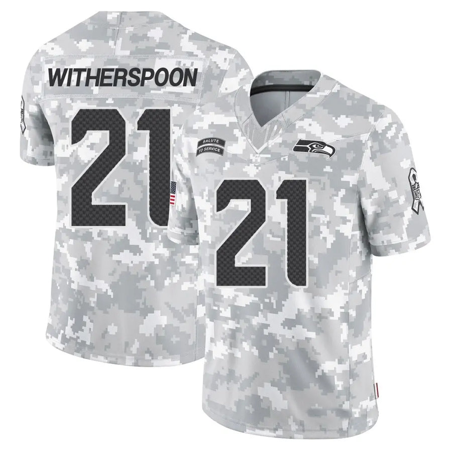 Punc S.Seahawks #21 Devon Witherspoon Player Arctic Camo Salute to Service Limited Stitched Jerseys