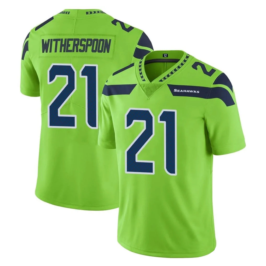 Punc S.Seahawks #21 Devon Witherspoon Player Green Limited Color Rush Home Game Stitched Jerseys