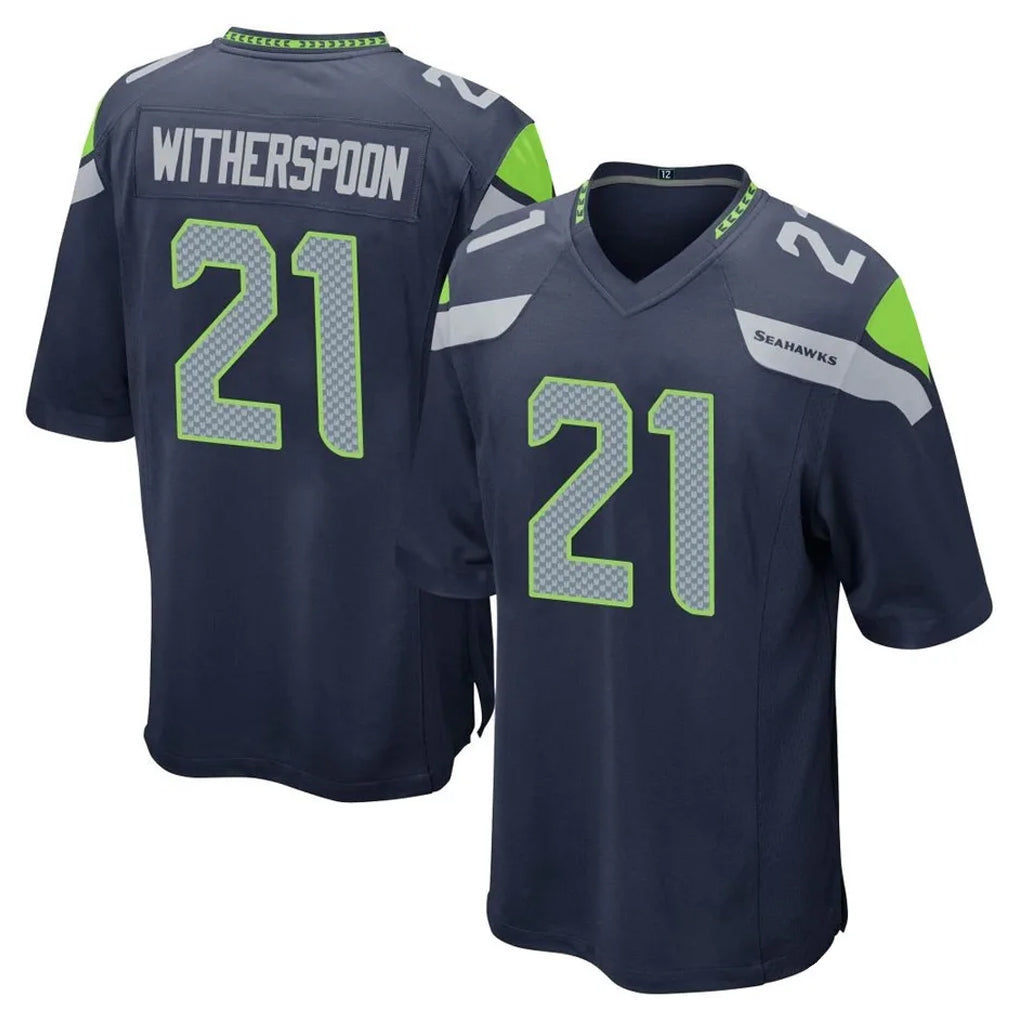 Punc S.Seahawks #21 Devon Witherspoon Player Navy Home Game Stitched Jerseys