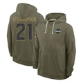 Punc S.Seahawks #21 Devon Witherspoon Player Olive Salute to Service Pullover Hoodies Limited Stitched Jerseys
