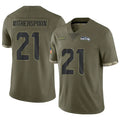 Punc S.Seahawks #21 Devon Witherspoon Player Salute to Service Olive Stitched Jerseys