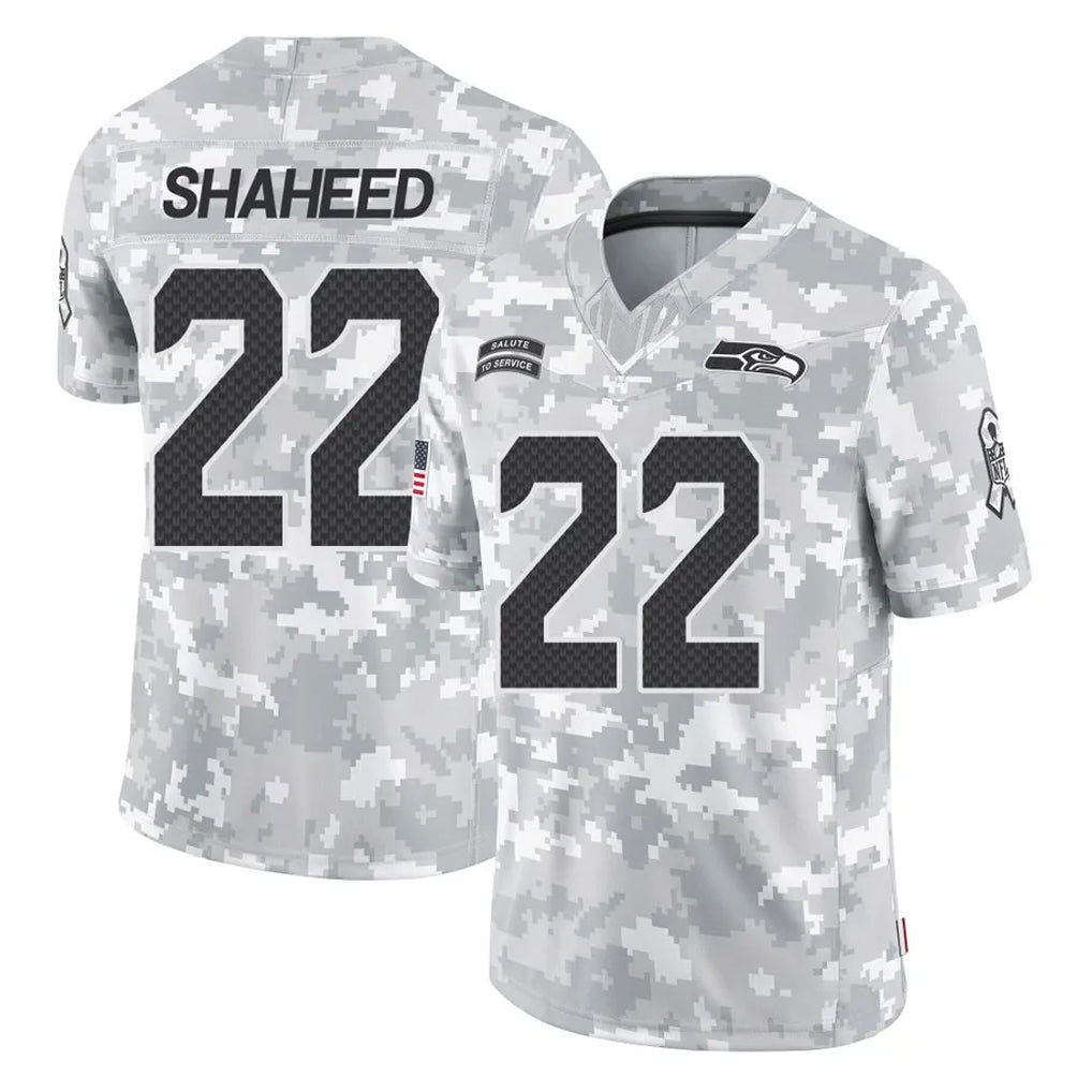 Punc S.Seahawks #22 Rashid Shaheed Player Arctic Camo Limited Salute To Service Home Game Stitched Jerseys