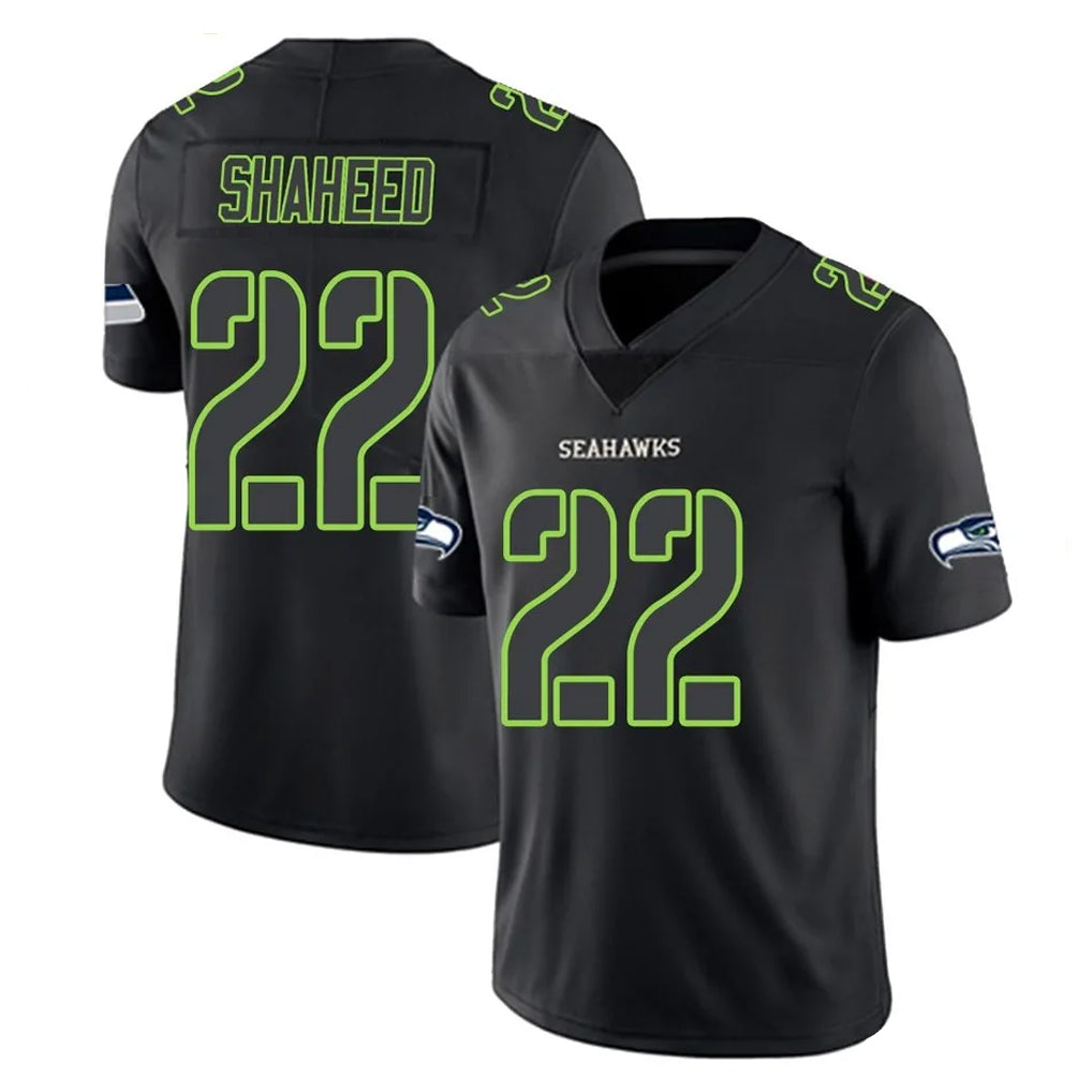 Punc S.Seahawks #22 Rashid Shaheed Player Black Impact Limited Home Game Stitched Jerseys