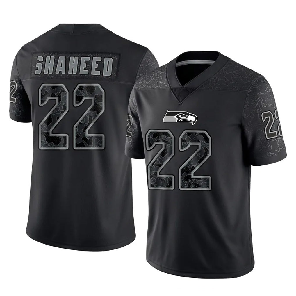 Punc S.Seahawks #22 Rashid Shaheed Player Black Limited Reflective Home Game Stitched Jerseys