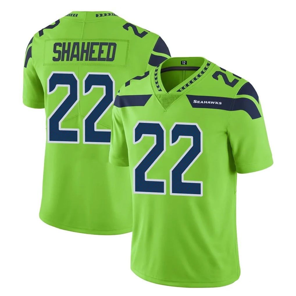 Punc S.Seahawks #22 Rashid Shaheed Player Green Limited Color Rush Home Game Stitched Jerseys