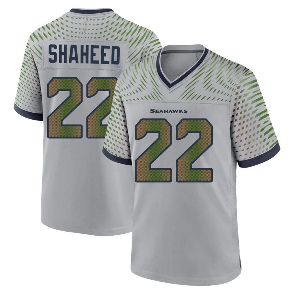 Punc S.Seahawks #22 Rashid Shaheed Player Grey 2025 Rivalries Collection Home Game Stitched Jerseys
