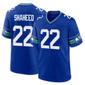 Punc S.Seahawks #22 Rashid Shaheed Player Royal Throwback Home Game Stitched Jerseys