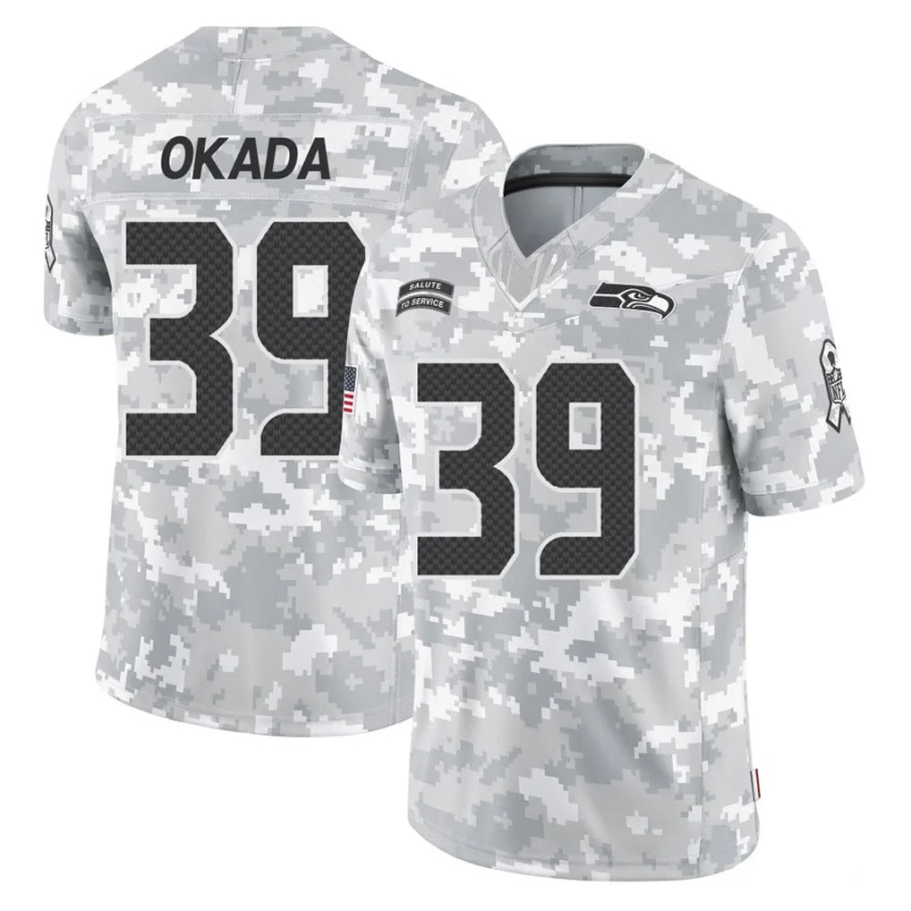 Punc S.Seahawks #39 Ty Okada Player Arctic Camo Limited Salute To Service Home Game Stitched Jerseys