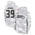 Punc S.Seahawks #39 Ty Okada Player Arctic Camo Limited Salute to Service Pullover Hoodies Game Stitched Jerseys