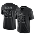 Punc S.Seahawks #39 Ty Okada Player Black Limited Reflective Home Game Stitched Jerseys