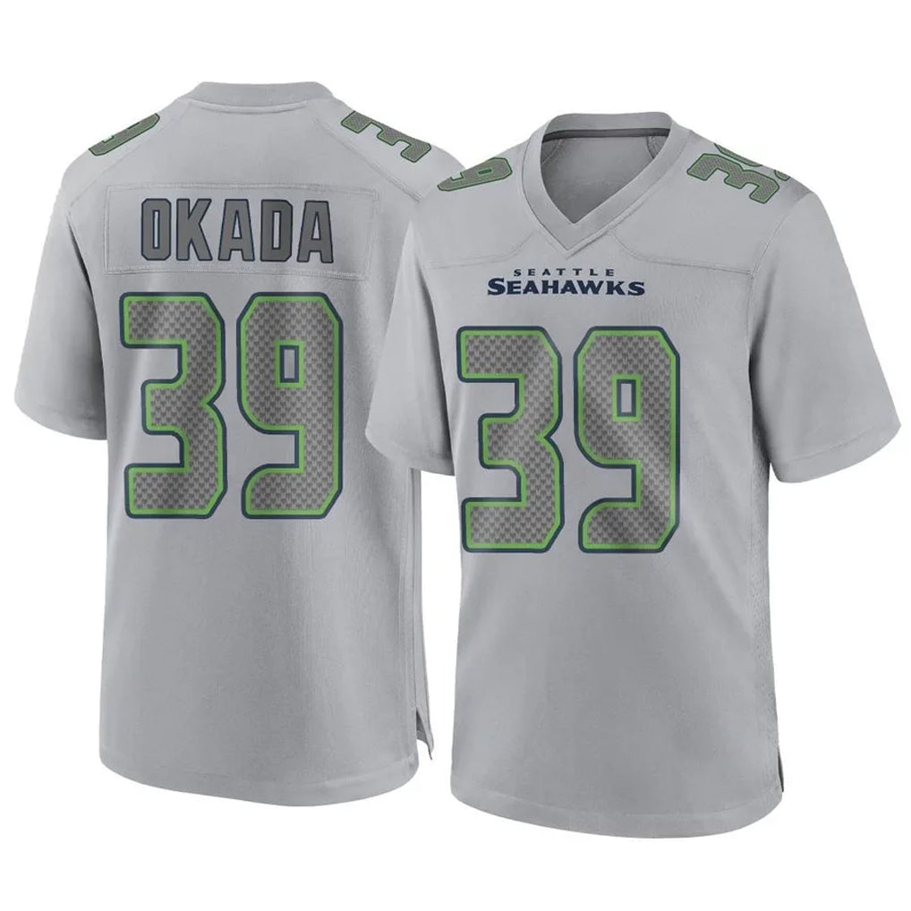 Punc S.Seahawks #39 Ty Okada Player Gray Atmosphere Fashion Home Game Stitched Jerseys