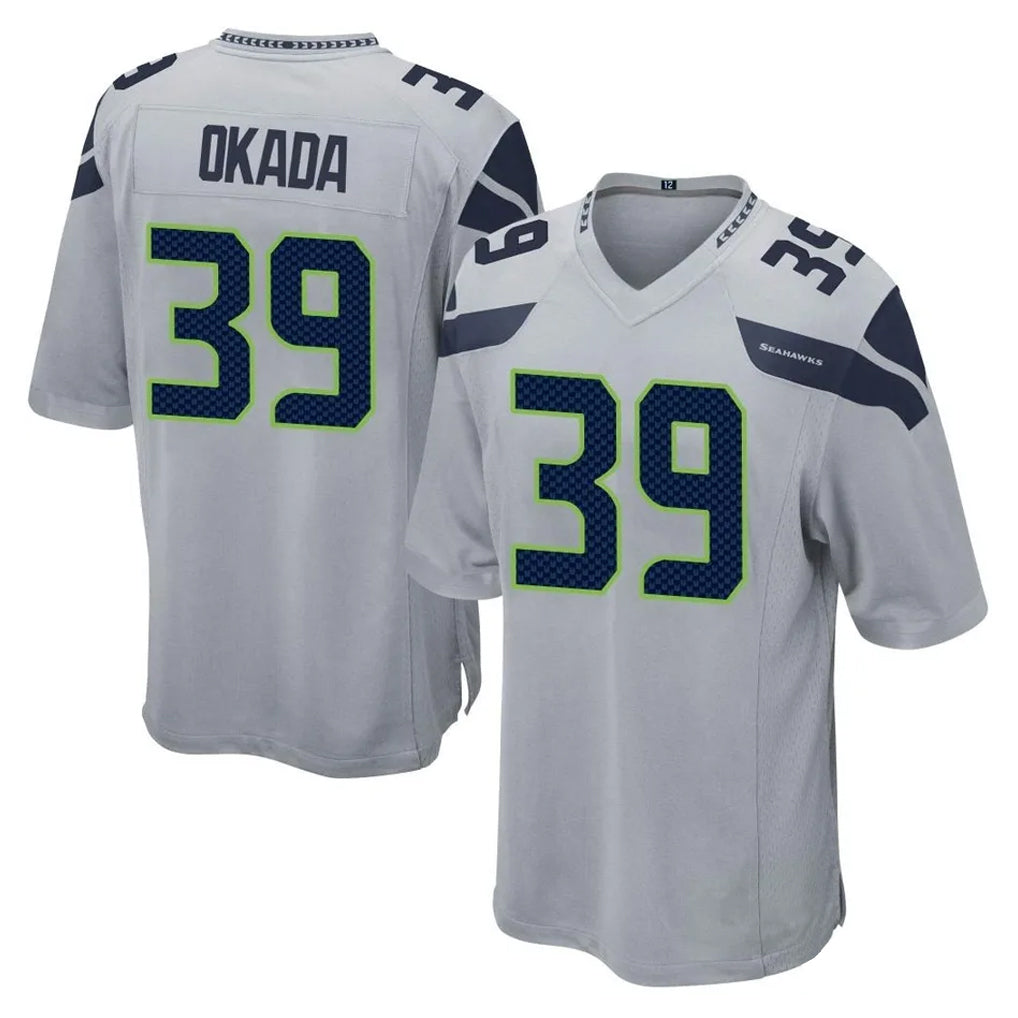 Punc S.Seahawks #39 Ty Okada Player Gray Home Game Stitched Jerseys