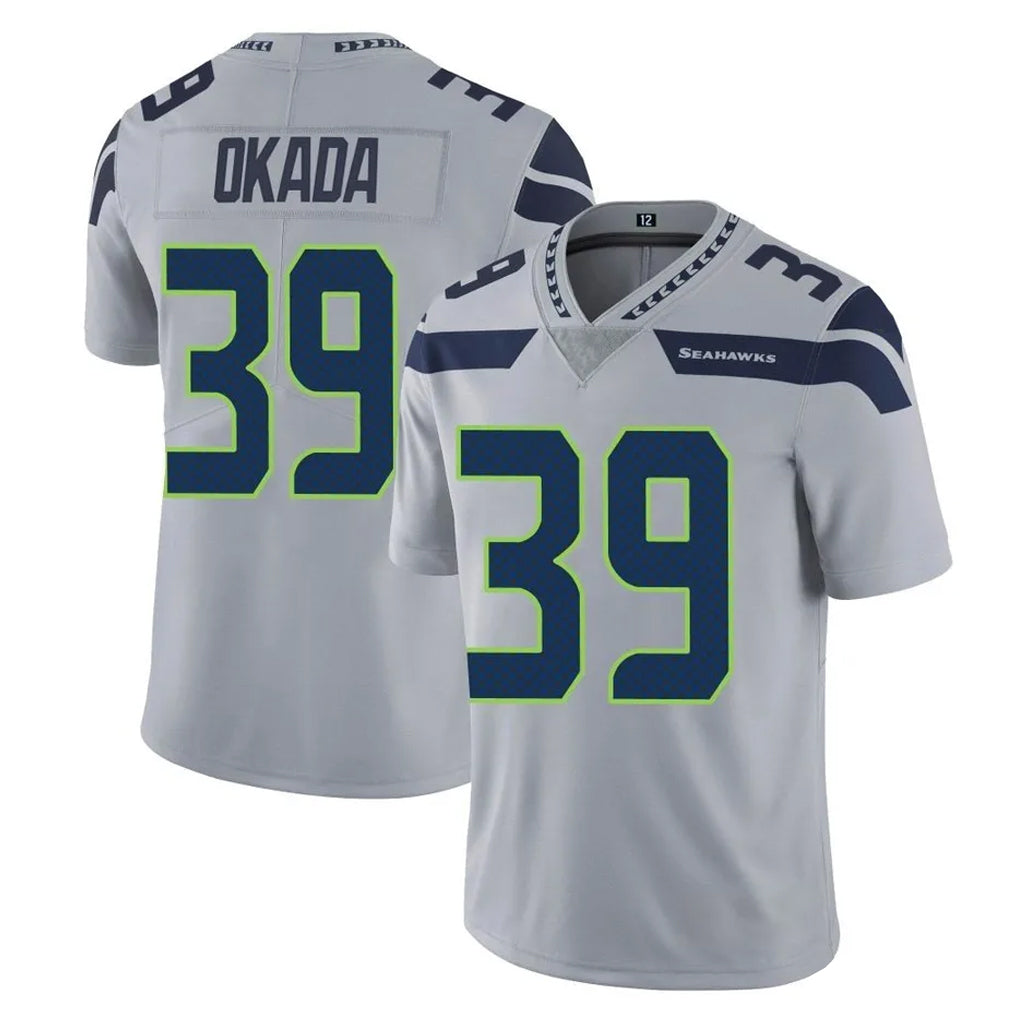 Punc S.Seahawks #39 Ty Okada Player Gray Limited Vapor Untouchable Home Game Stitched Jerseys