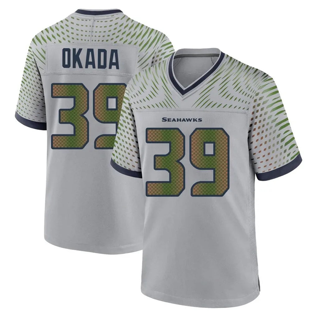 Punc S.Seahawks #39 Ty Okada Player Grey 2025 Rivalries Collection Home Game Stitched Jerseys