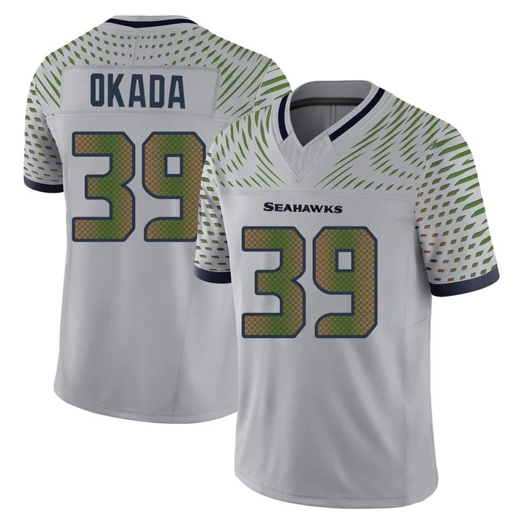 Punc S.Seahawks #39 Ty Okada Player Grey Limited 2025 Rivalries Collection Home Game Stitched Jerseys