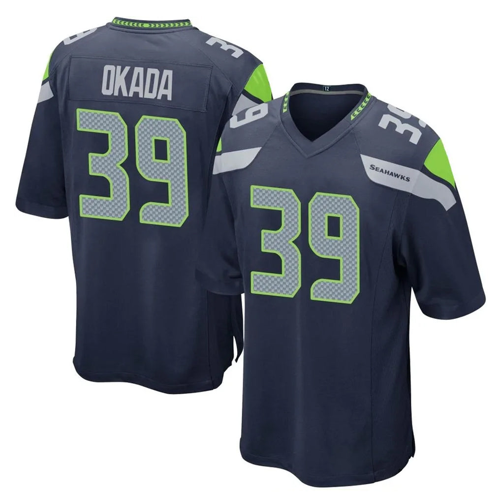 Punc S.Seahawks #39 Ty Okada Player Navy Home Game Stitched Jerseys