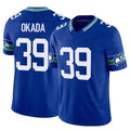 Punc S.Seahawks #39 Ty Okada Player Royal Limited Throwback Vapor F.U.S.E. Home Game Stitched Jerseys