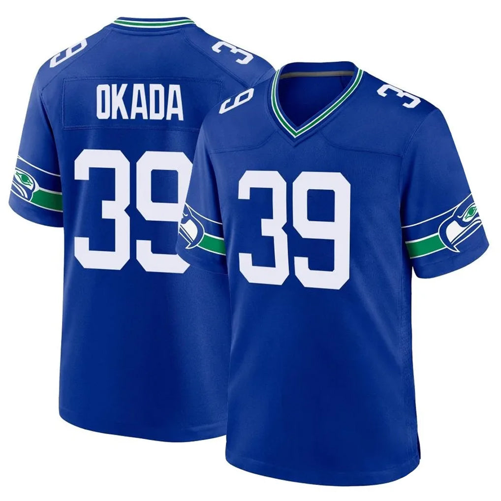 Punc S.Seahawks #39 Ty Okada Player Royal Throwback Home Game Stitched Jerseys