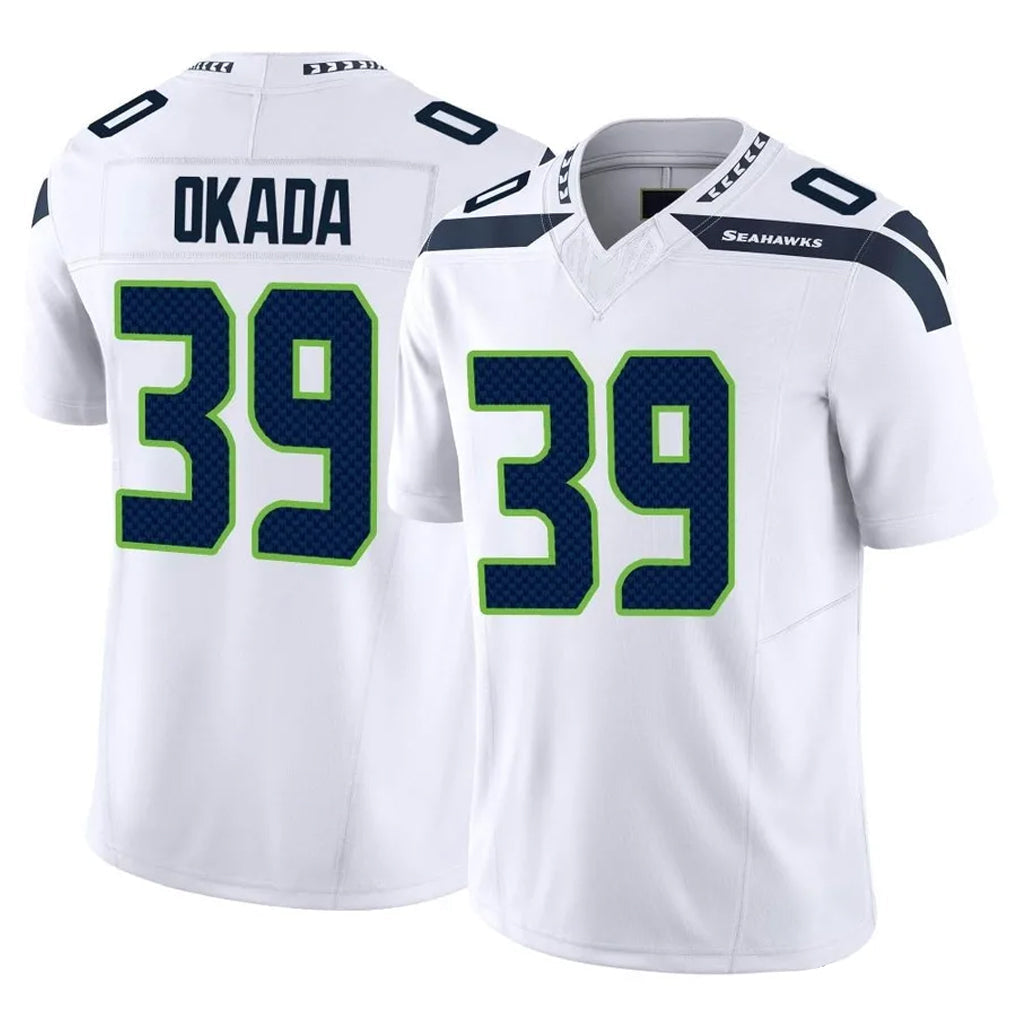 Punc S.Seahawks #39 Ty Okada Player White Limited Vapor F.U.S.E. Home Game Stitched Jerseys