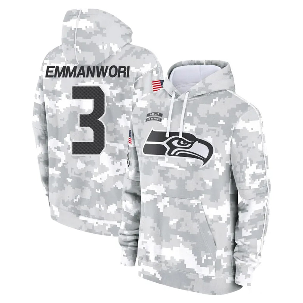 Punc S.Seahawks #3 Nick Emmanwori Player Arctic Camo Limited Salute to Service Pullover Hoodies Game Stitched Jerseys