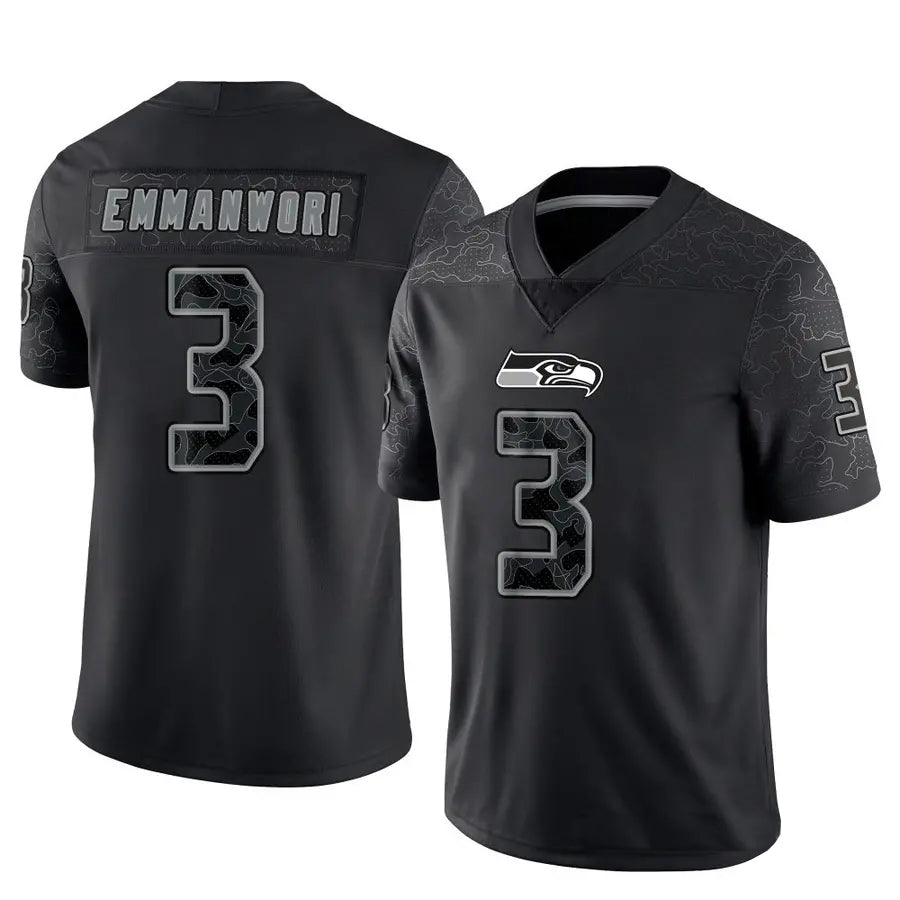 Punc S.Seahawks #3 Nick Emmanwori Player Black RFLCTV Limited Football Jerseys