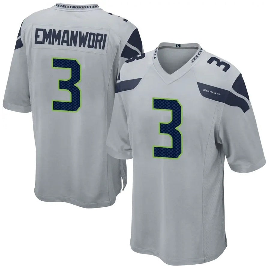 Punc S.Seahawks #3 Nick Emmanwori Player Grey Game Football Jerseys
