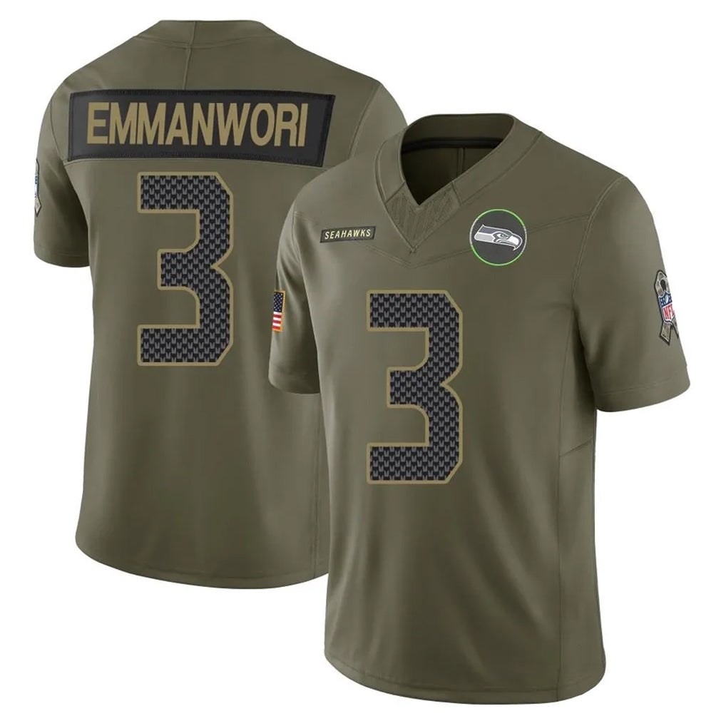 Punc S.Seahawks #3 Nick Emmanwori Player Olive 2025 Salute To Service Limited Home Game Stitched Jerseys
