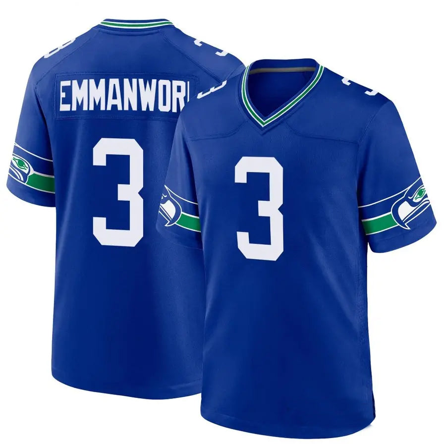 Punc S.Seahawks #3 Nick Emmanwori Player Royal Game Stitched Jerseys