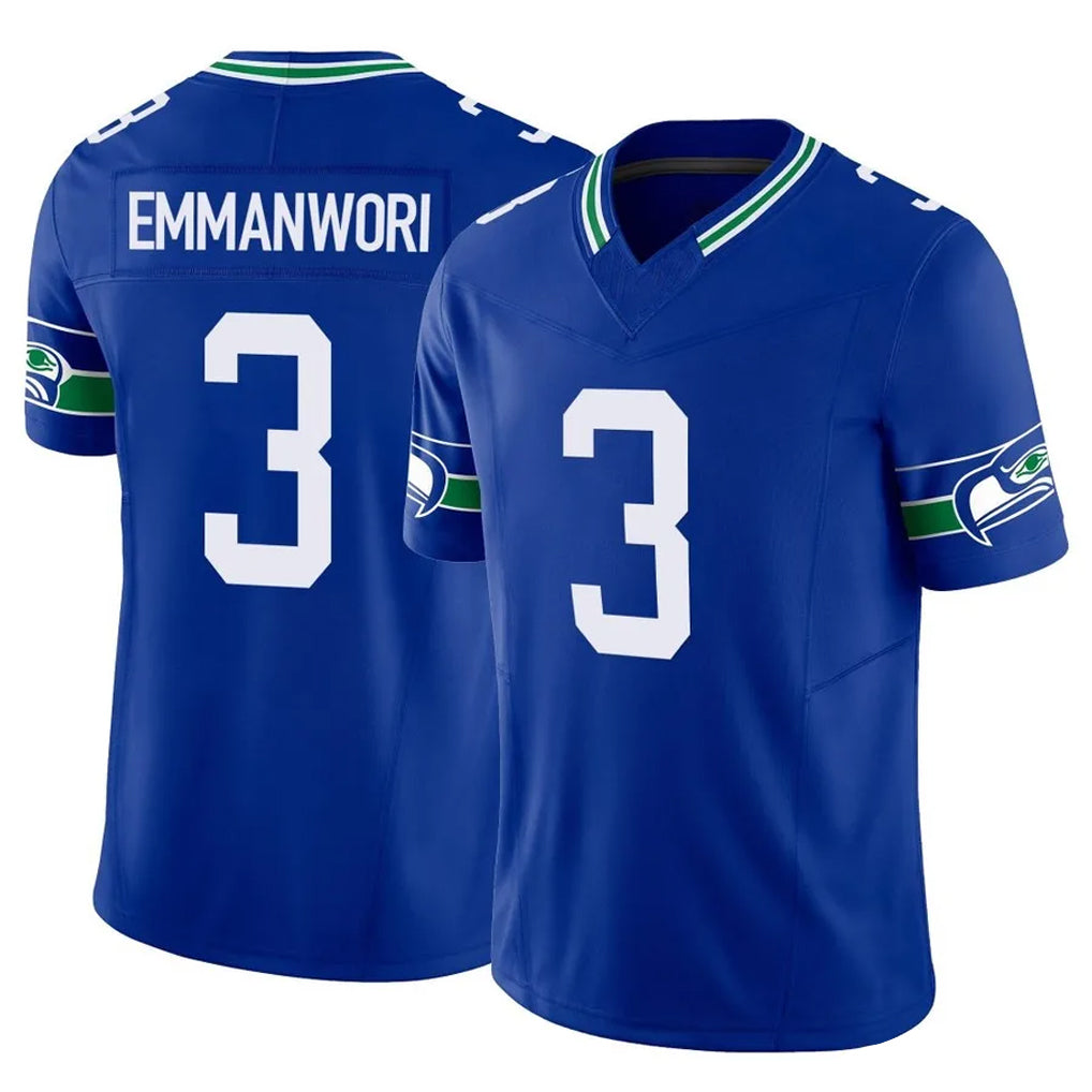 Punc S.Seahawks #3 Nick Emmanwori Player Royal Limited Throwback Vapor F.U.S.E. Home Game Stitched Jerseys