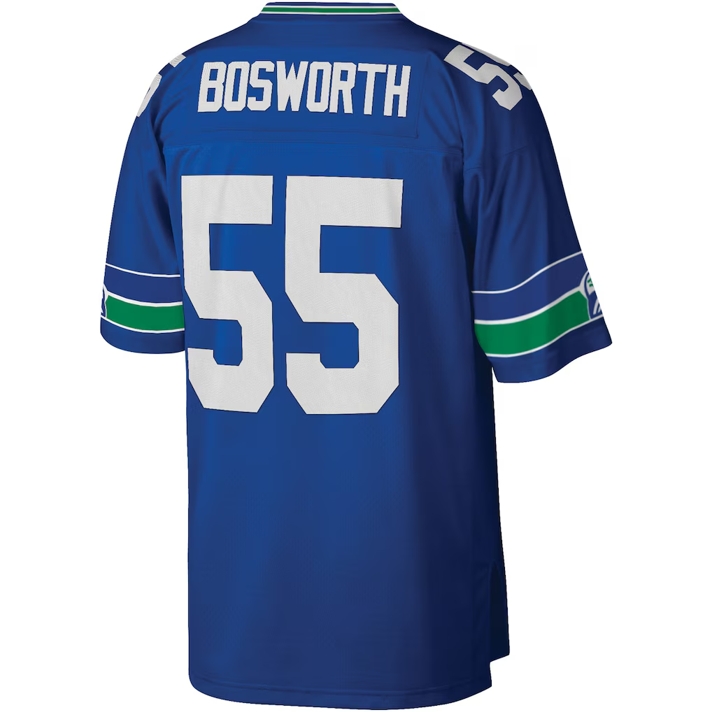 Punc S.Seahawks #55 Brian Bosworth Mitchell & Ness Royal Legacy Replica Jersey