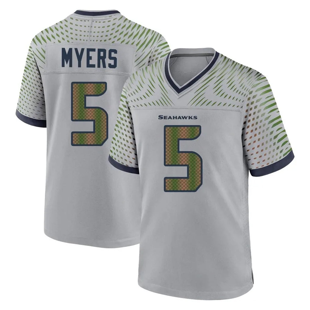 Punc S.Seahawks #5 Jason Myers Player Grey 2025 Rivalries Collection Home Game Stitched Jerseys