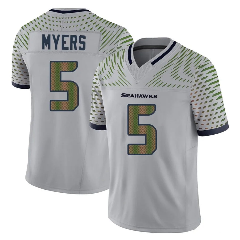 Punc S.Seahawks #5 Jason Myers Player Grey Limited 2025 Rivalries Collection Home Game Stitched Jerseys