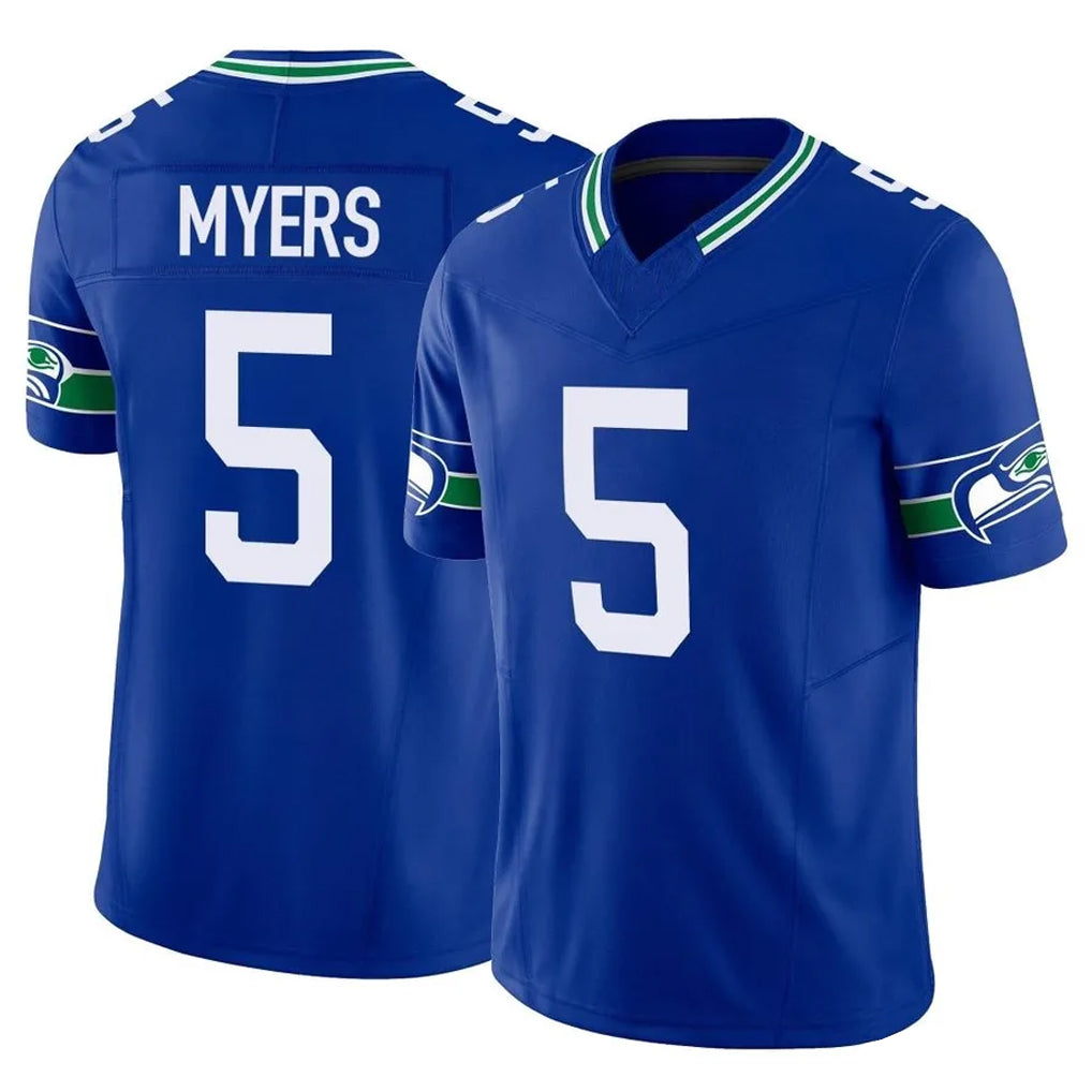 Punc S.Seahawks #5 Jason Myers Player Royal Limited Throwback Vapor F.U.S.E. Home Game Stitched Jerseys