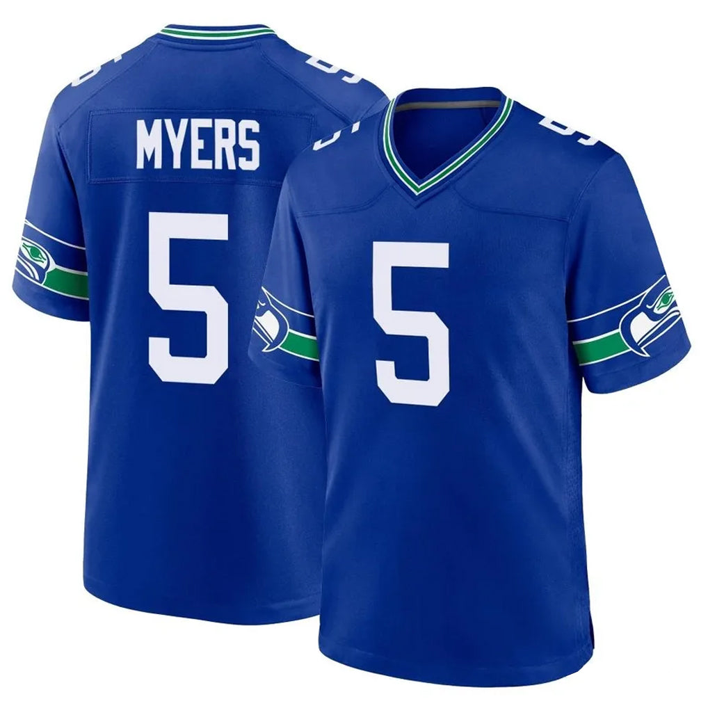 Punc S.Seahawks #5 Jason Myers Player Royal Throwback Home Game Stitched Jerseys