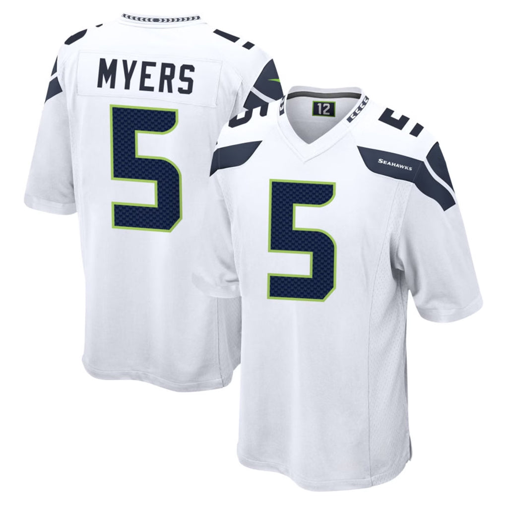 Punc S.Seahawks #5 Jason Myers Player White Home Game Stitched Jerseys