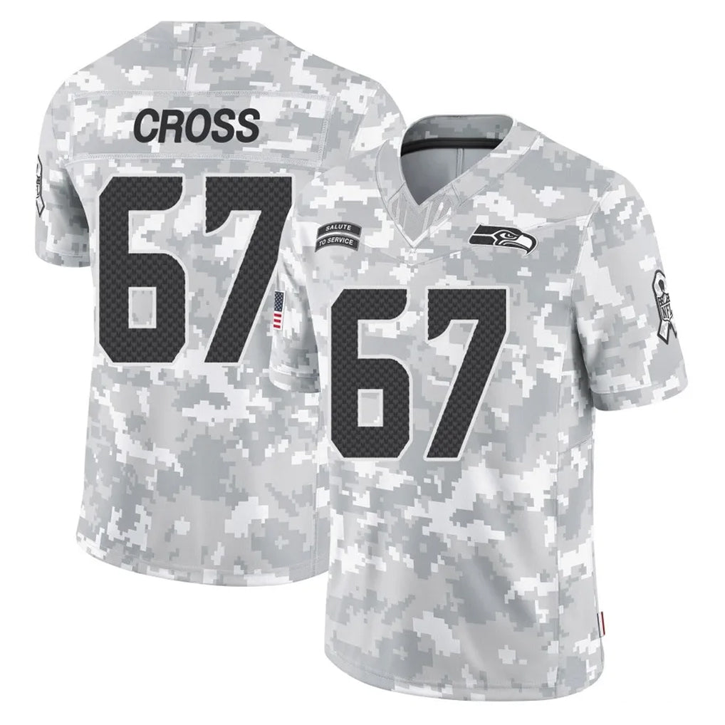 Punc S.Seahawks #67 Charles Cross Player Arctic Camo Limited Salute To Service Home Game Stitched Jerseys