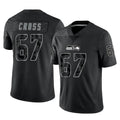 Punc S.Seahawks #67 Charles Cross Player Black Limited Reflective Home Game Stitched Jerseys
