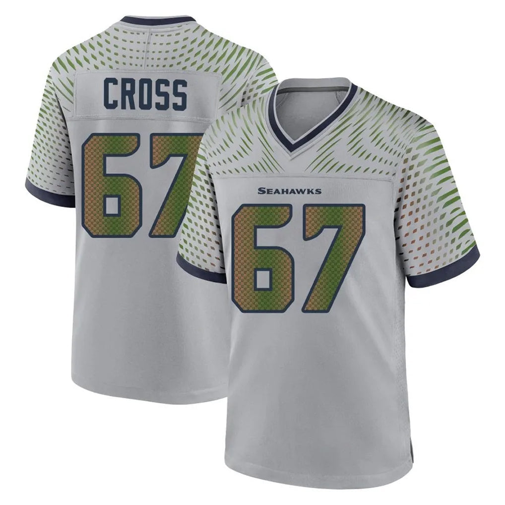 Punc S.Seahawks #67 Charles Cross Player Grey 2025 Rivalries Collection Home Game Stitched Jerseys