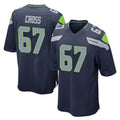 Punc S.Seahawks #67 Charles Cross Player Navy Home Game Stitched Jerseys