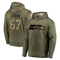Punc S.Seahawks #67 Charles Cross Player Olive Salute to Service Pullover Hoodie Home Game Stitched Jerseys