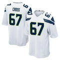 Punc S.Seahawks #67 Charles Cross Player White Home Game Stitched Jerseys
